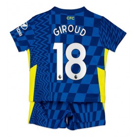 Fußballtrikots Chelsea Olivier Giroud 18 Kinder Heimtrikotsatz 2021-2022